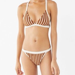 Out From Under Scooped Out Striped Triangle Bikini